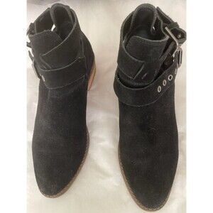 Dolce Vita Women’s Black Almond Toe Booties Sz 6 Buckle Straps Boot.